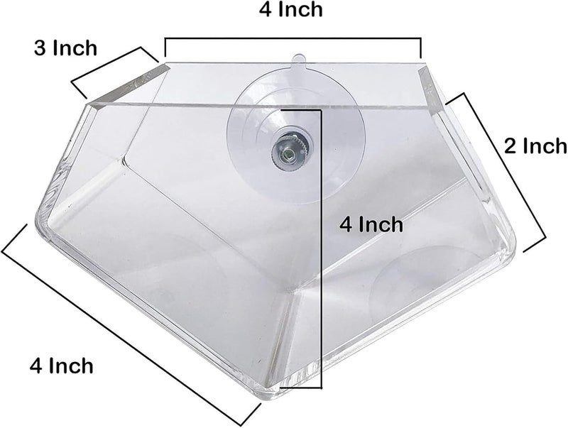 wdcfxy Transparent Acrylic Diamond Shape Suction Cup Window Planter, Ideal for Succulents, Cactus, Boxes or Indoor Herbs Pots, Home Decor Plant Holder or Kitchen - Image 2